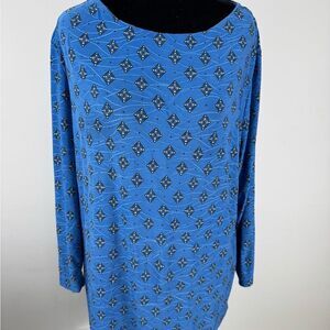 Blue Patterned Women's Top